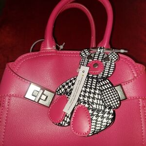 Steve Madden Red Handbag with Bear Charm PERFECT VALENTINES GIFT!
